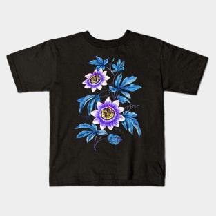 Passion flower botanical print Kids T-Shirt